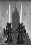 FDD30391 Obsidian Illumination Dragon Candle Holder Set